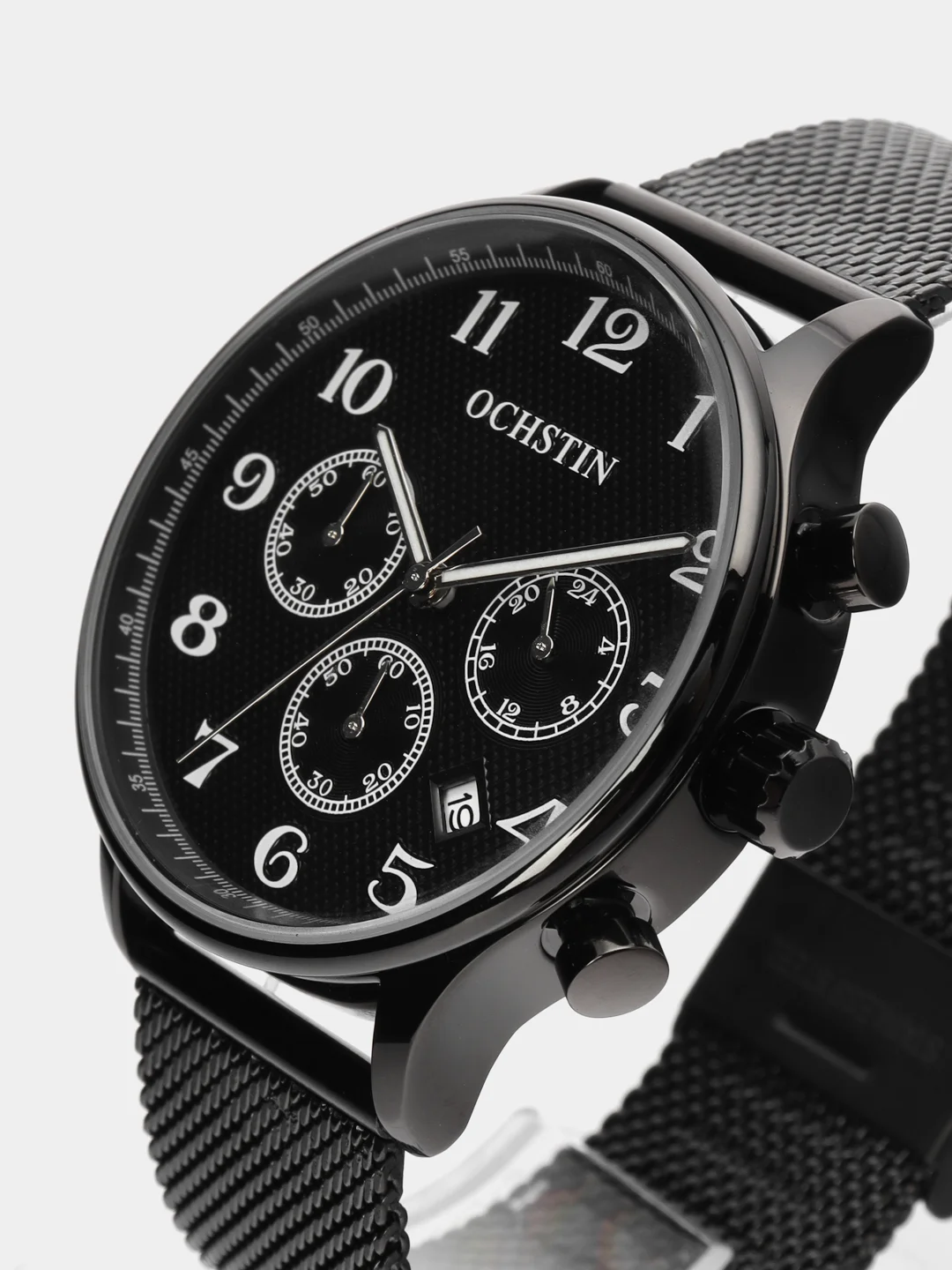 Черный мужские наручные часы Ochstin 6050D с хронографом в подарочной упаковке