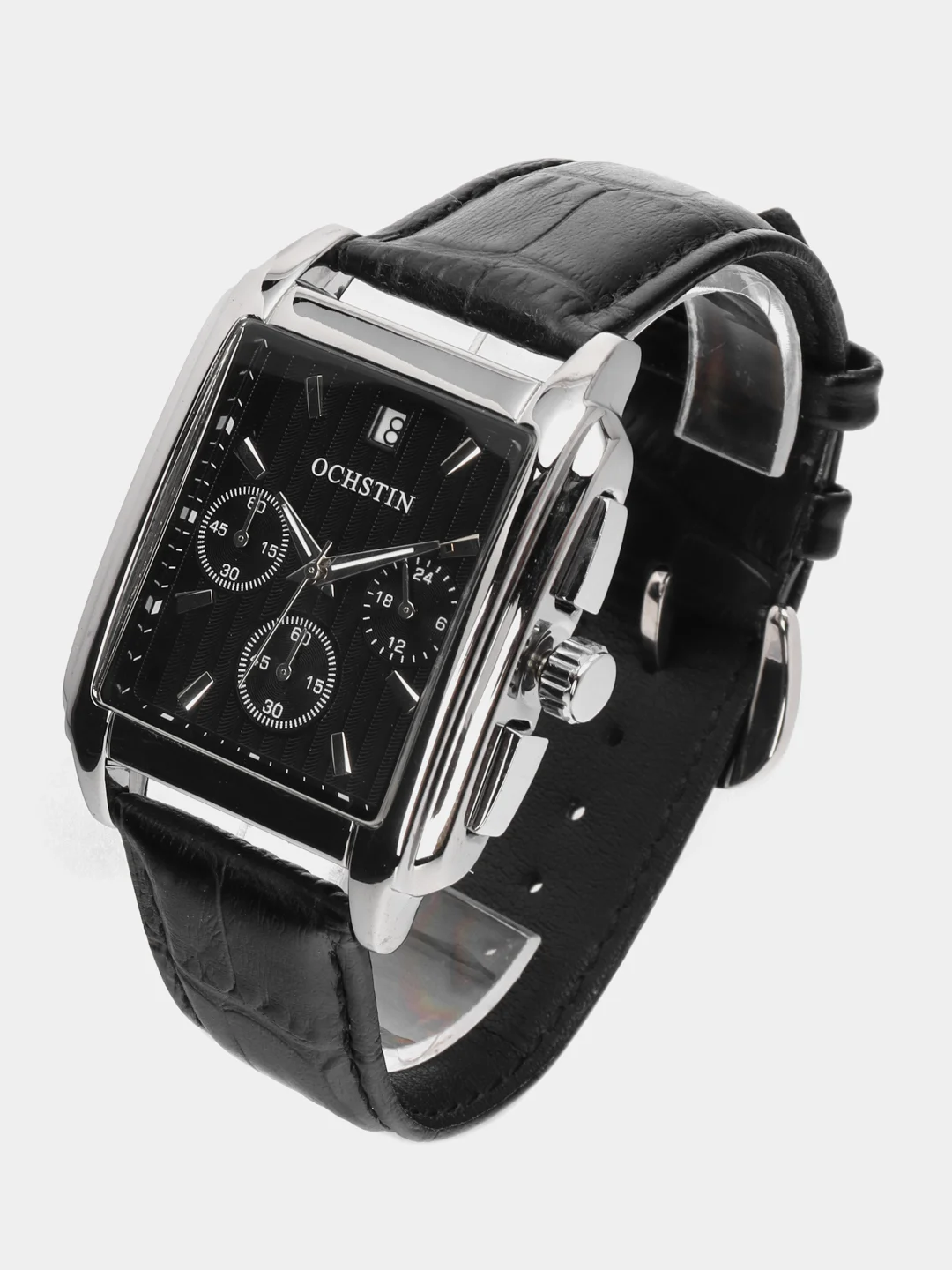 Серебряный мужские наручные часы Ochstin 6063 с хронографом в подарочной упаковке