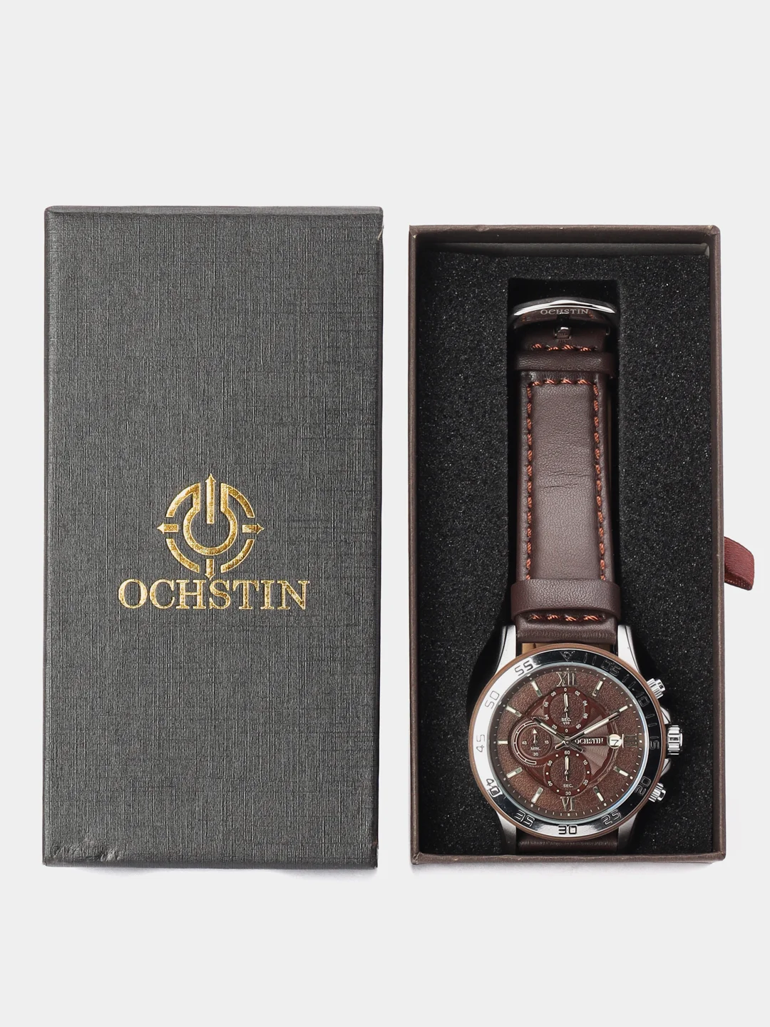 Медный мужские наручные часы Ochstin 6068A с хронографом в подарочной упаковке