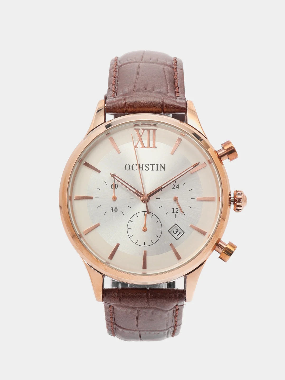Серебряный мужские наручные часы Ochstin 6129A с хронографом в подарочной упаковке