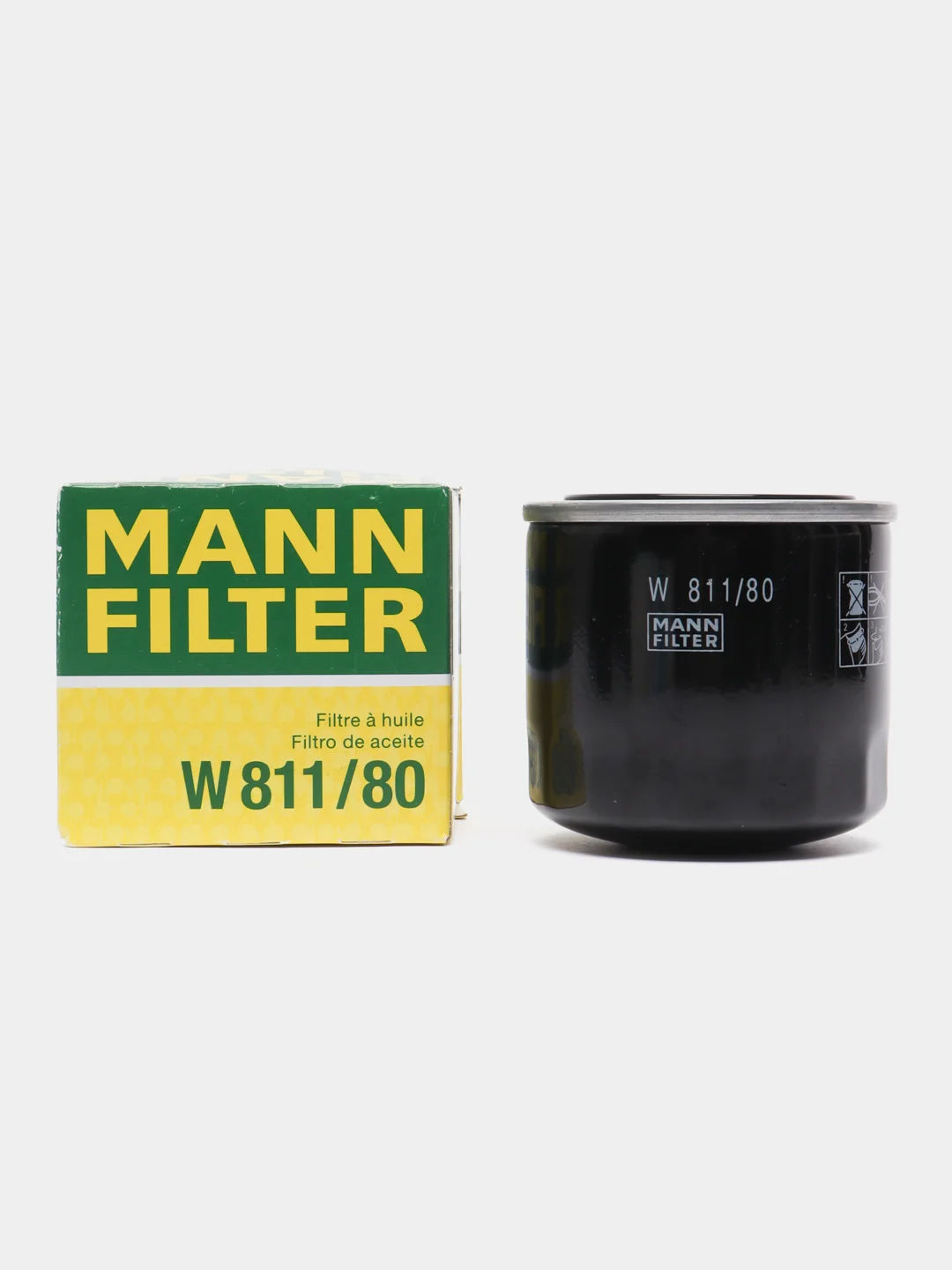 Фильтр масляный MANN-FILTER W811/80 для Киа Рио, Хeндай Солярис
