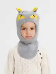 Серый шлем зимный детский 3-7 лет