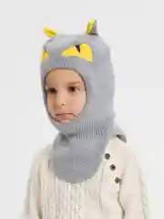 Серый шлем зимный детский 3-7 лет
