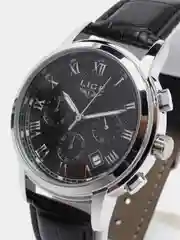 Угольный мужские наручные часы Lige LG9849 c хронографом, в подарочной упаковке