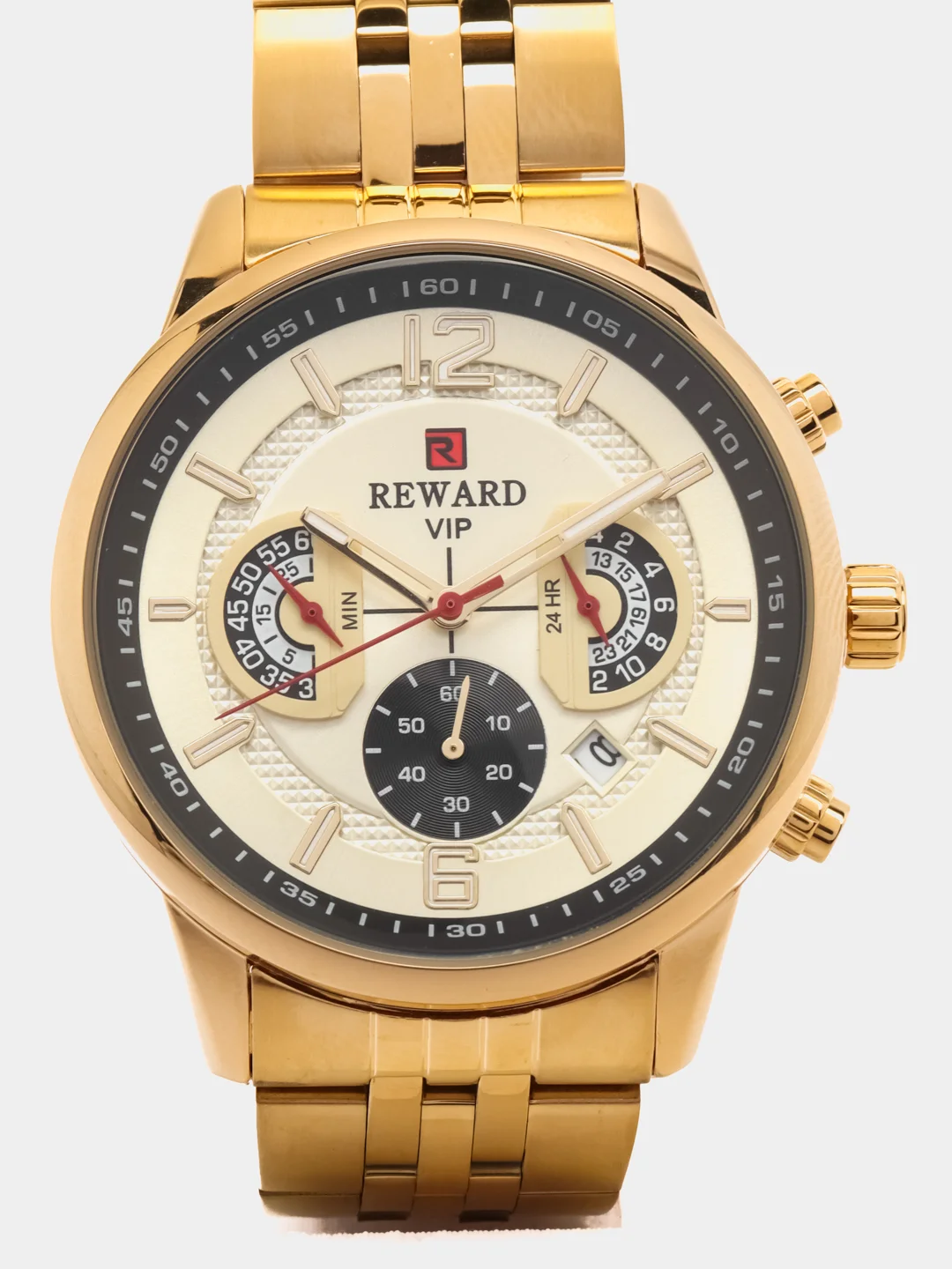Золотой мужские наручные часы Reward RD81017M с хронографом, в подарочной упаковке