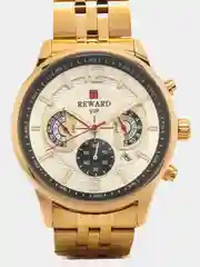 Золотой мужские наручные часы Reward RD81017M с хронографом, в подарочной упаковке