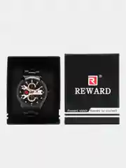 Черный мужские наручные часы Reward RD81014M с хронографом, в подарочной упаковке