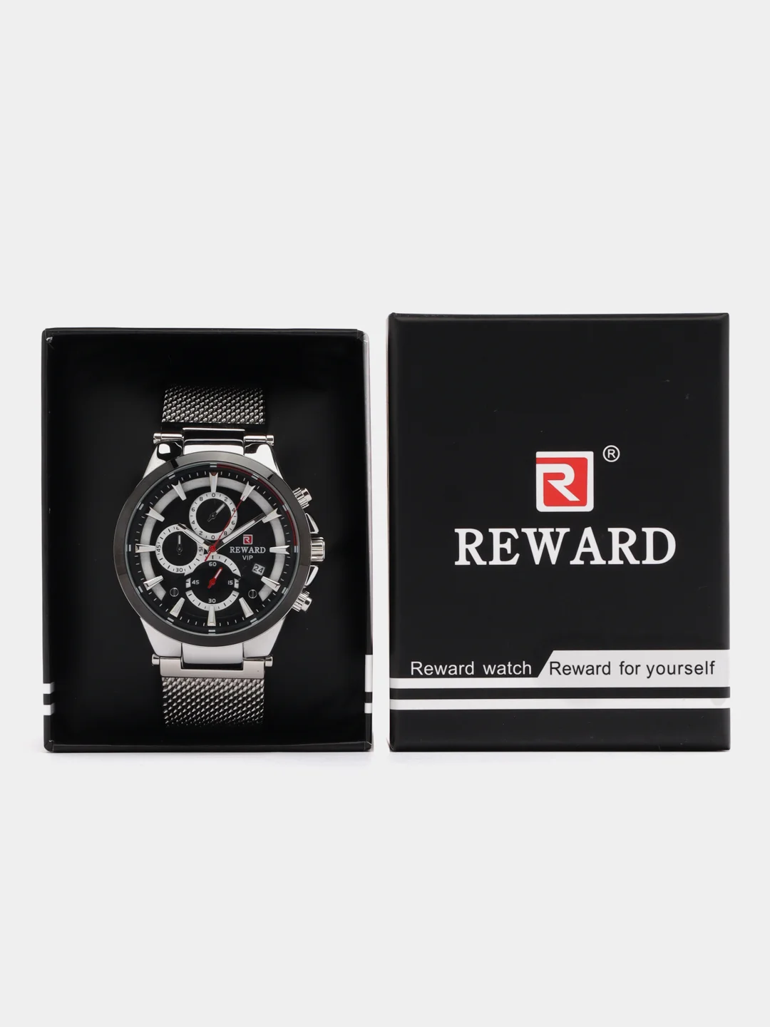 Серебряный мужские наручные часы Reward RD82019M с хронографом, в подарочной упаковке