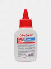 Клей ПВА канцелярский, жидкий, Офисмаг, бумага, картон, дерево, 40 г, Россия, 225760