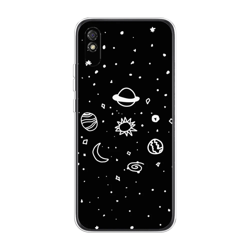 Зеленый силиконовый чехол на Xiaomi Redmi 9A / Сяоми Редми 9А прозрачный с рисунком, защита камеры