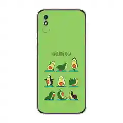 Салатовый силиконовый чехол на Xiaomi Redmi 9A / Сяоми Редми 9А прозрачный с рисунком, защита камеры