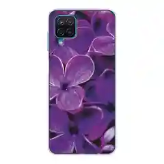 Вишнёвый чехол на Samsung Galaxy A12/M12 / Самсунг А12/М12 прозрачный, с рисунком, защита камеры