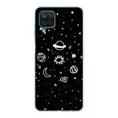 Зеленый чехол на Samsung Galaxy A12/M12 / Самсунг А12/М12 прозрачный, с рисунком, защита камеры