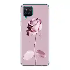 Коралловый меланж чехол на Samsung Galaxy A12/M12 / Самсунг А12/М12 прозрачный, с рисунком, защита камеры