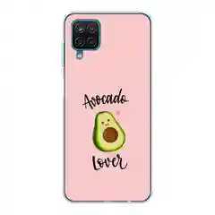 Розовый чехол на Samsung Galaxy A12/M12 / Самсунг А12/М12 прозрачный, с рисунком, защита камеры