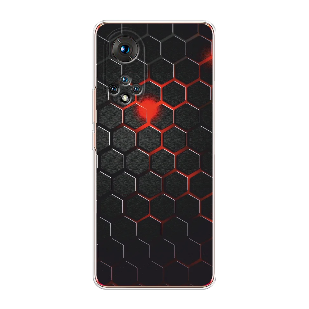 Тёмно-бордовый чехол на Huawei Nova 9/Honor 50 / Хуавей Нова 9/Хонор 50 прозрачный, с рисунком