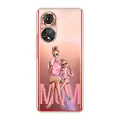 Тёмно-розовый чехол на Huawei Nova 9/Honor 50 / Хуавей Нова 9/Хонор 50 прозрачный, с рисунком