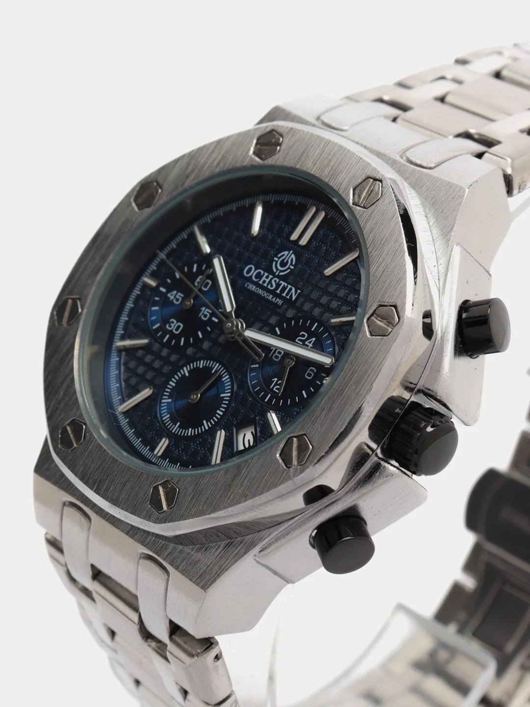 Синий мужские наручные часы Ochstin 6100B с хронографом в подарочной упаковке