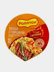 Лапша "Роллтон" б/п 90г Острая говядина По-домашн. (чашка) 2шт