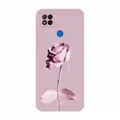 Коралловый меланж силиконовый чехол на Xiaomi Redmi 9C / Сяоми Редми 9С прозрачный с рисунком, защита камеры