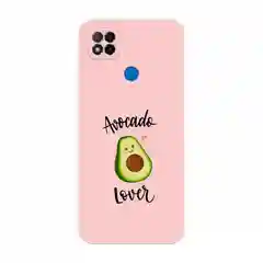 Розовый силиконовый чехол на Xiaomi Redmi 9C / Сяоми Редми 9С прозрачный с рисунком, защита камеры
