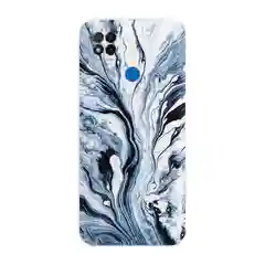 Сиреневый силиконовый чехол на Xiaomi Redmi 9C / Сяоми Редми 9С прозрачный с рисунком, защита камеры