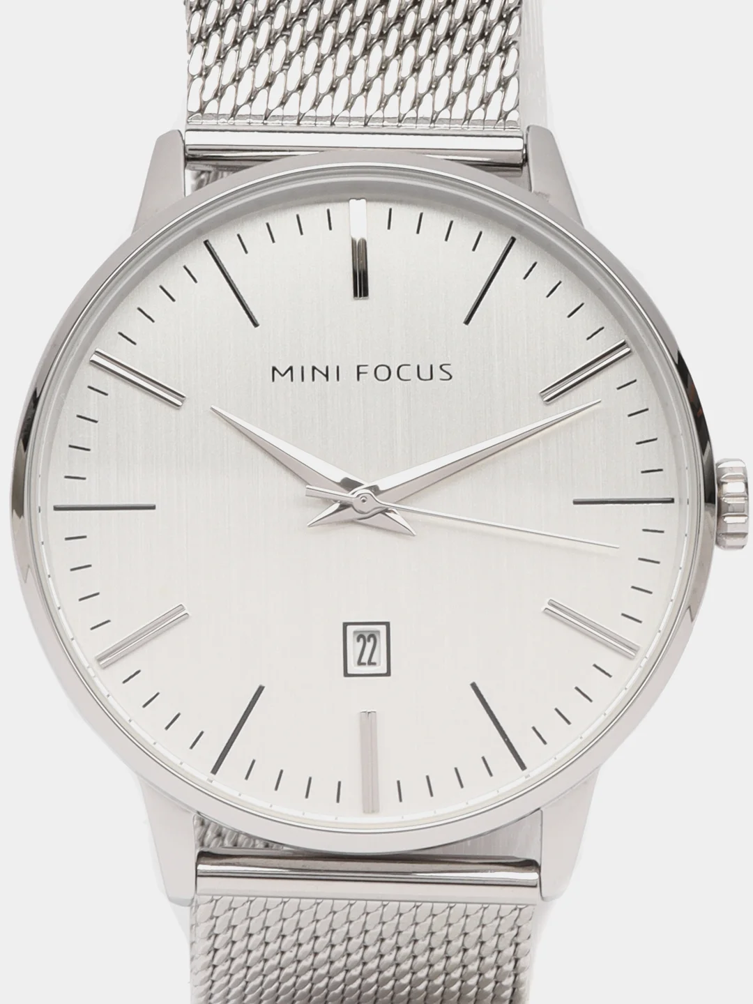 Серебряный мужские наручные часы Mini Focus MF0115G с календарём, в подарочной упаковке