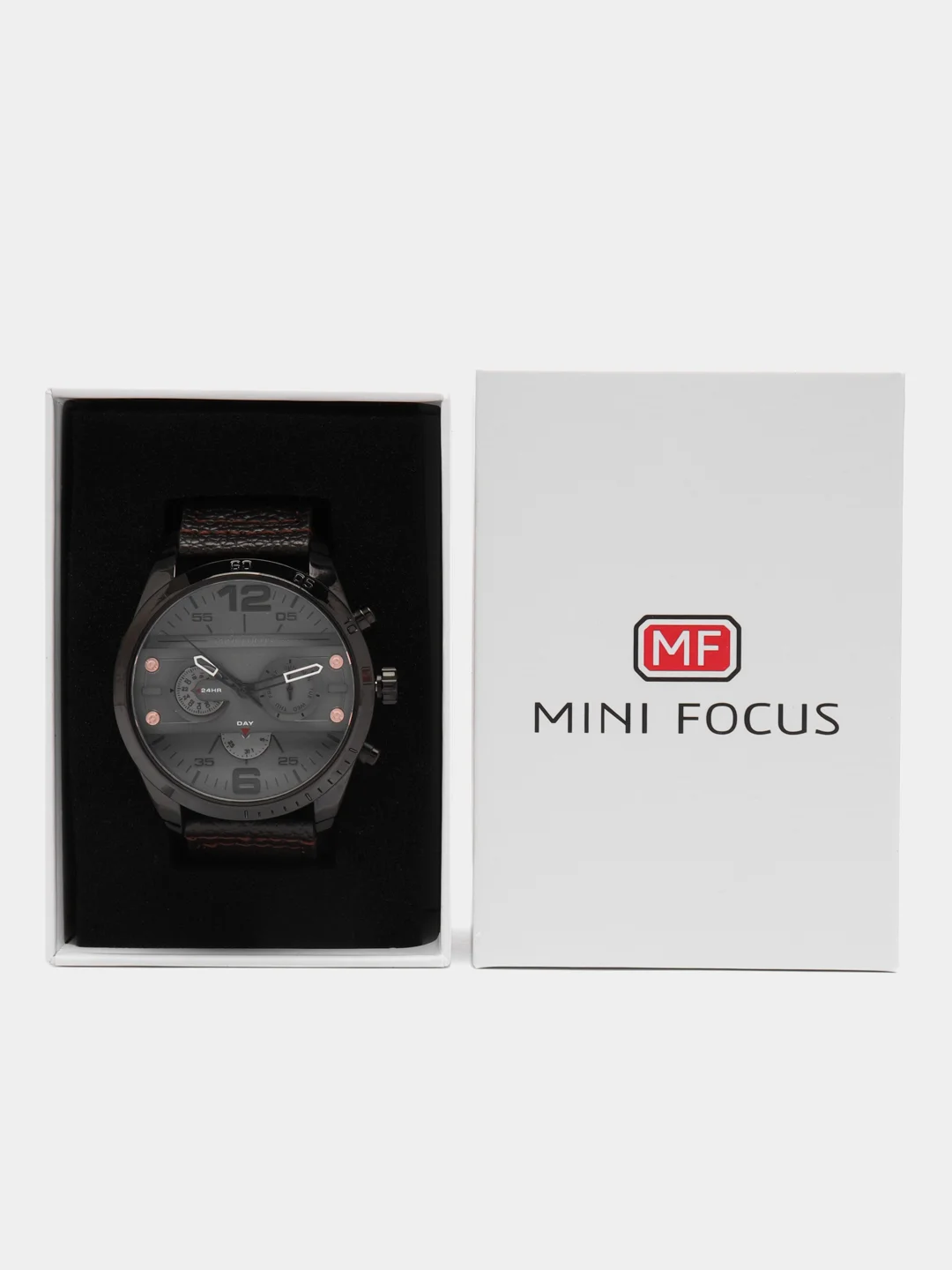 Угольный мужские наручные часы Mini Focus MF0068G с хронографом, в подарочной упаковке