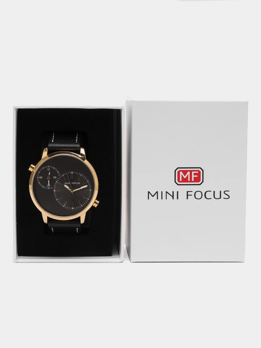 Золотой мужские наручные часы Mini Focus MF0035G, в подарочной упаковке