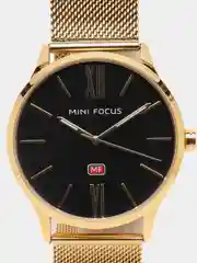Золотой мужские наручные часы Mini Focus MF0018G, в подарочной упаковке