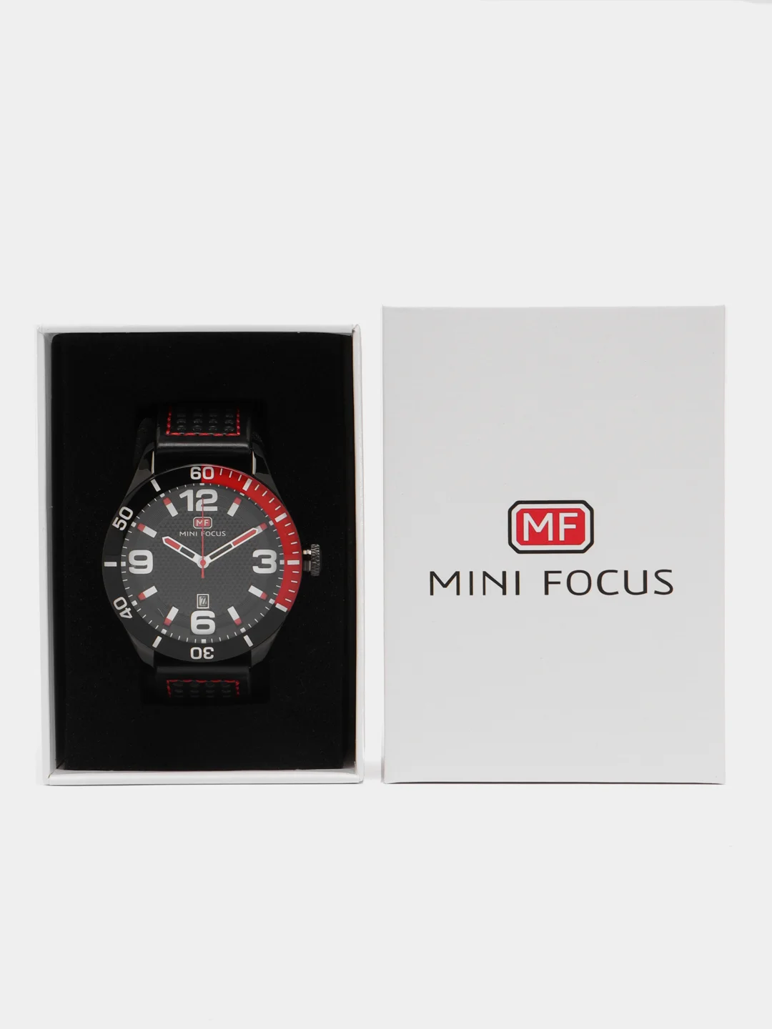 Красный мужские наручные часы Mini Focus MF0155G с календарём, в подарочной упаковке