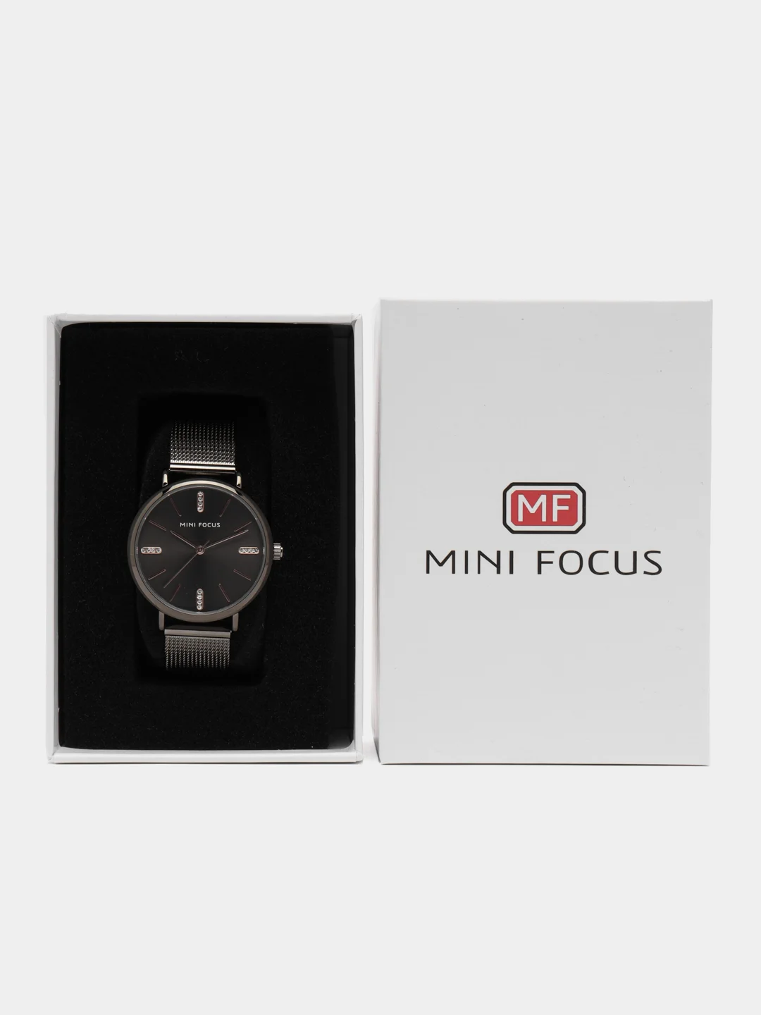 Черный женские наручные часы Mini Focus MF0036L, в подарочной упаковке