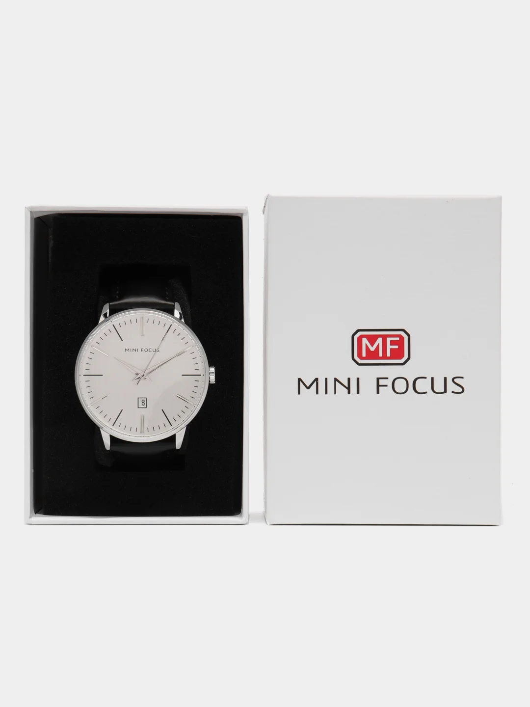 Серый мужские наручные часы Mini Focus MF0115G с календарём, в подарочной упаковке