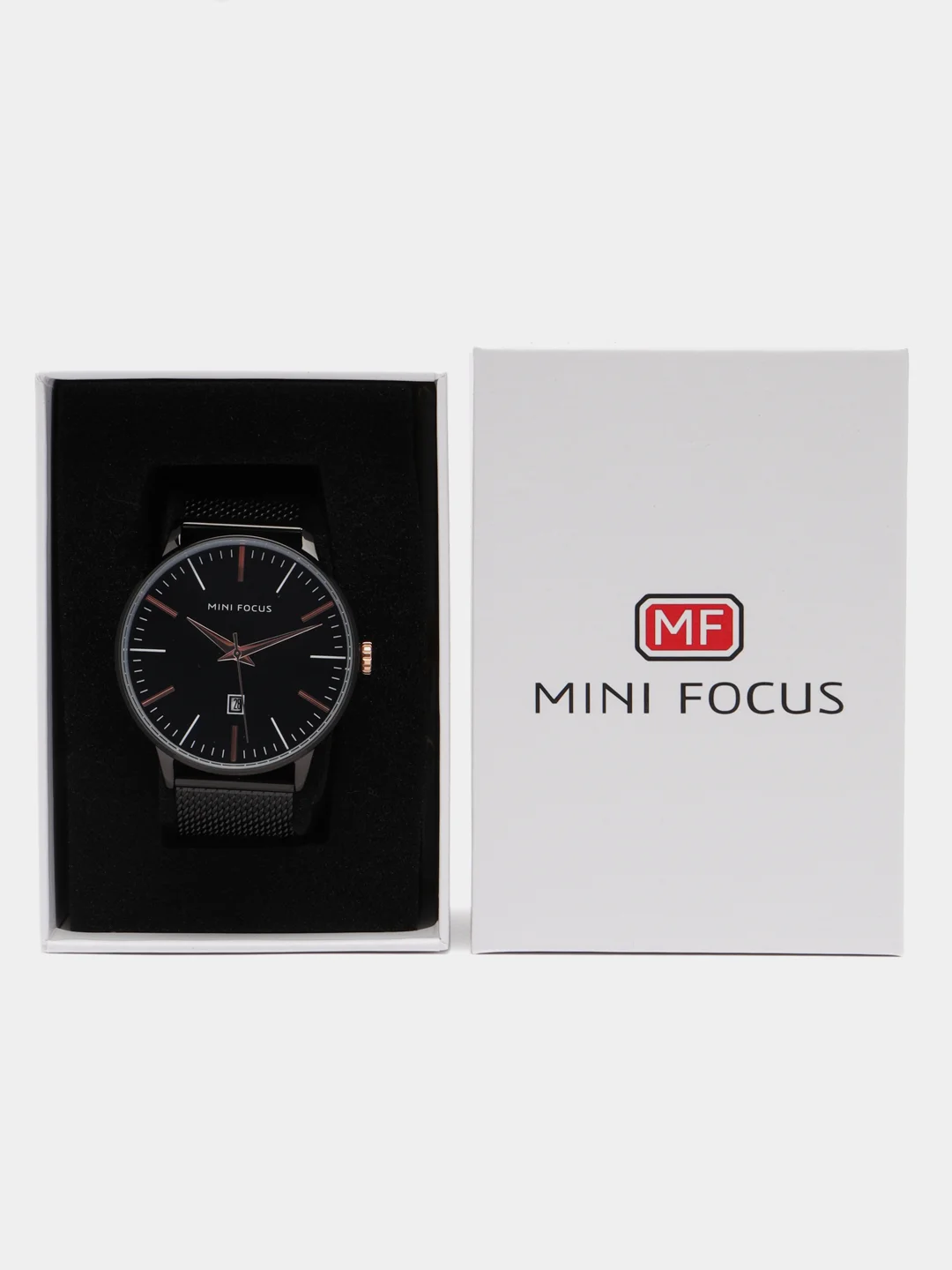Угольный мужские наручные часы Mini Focus MF0115G с календарём, в подарочной упаковке