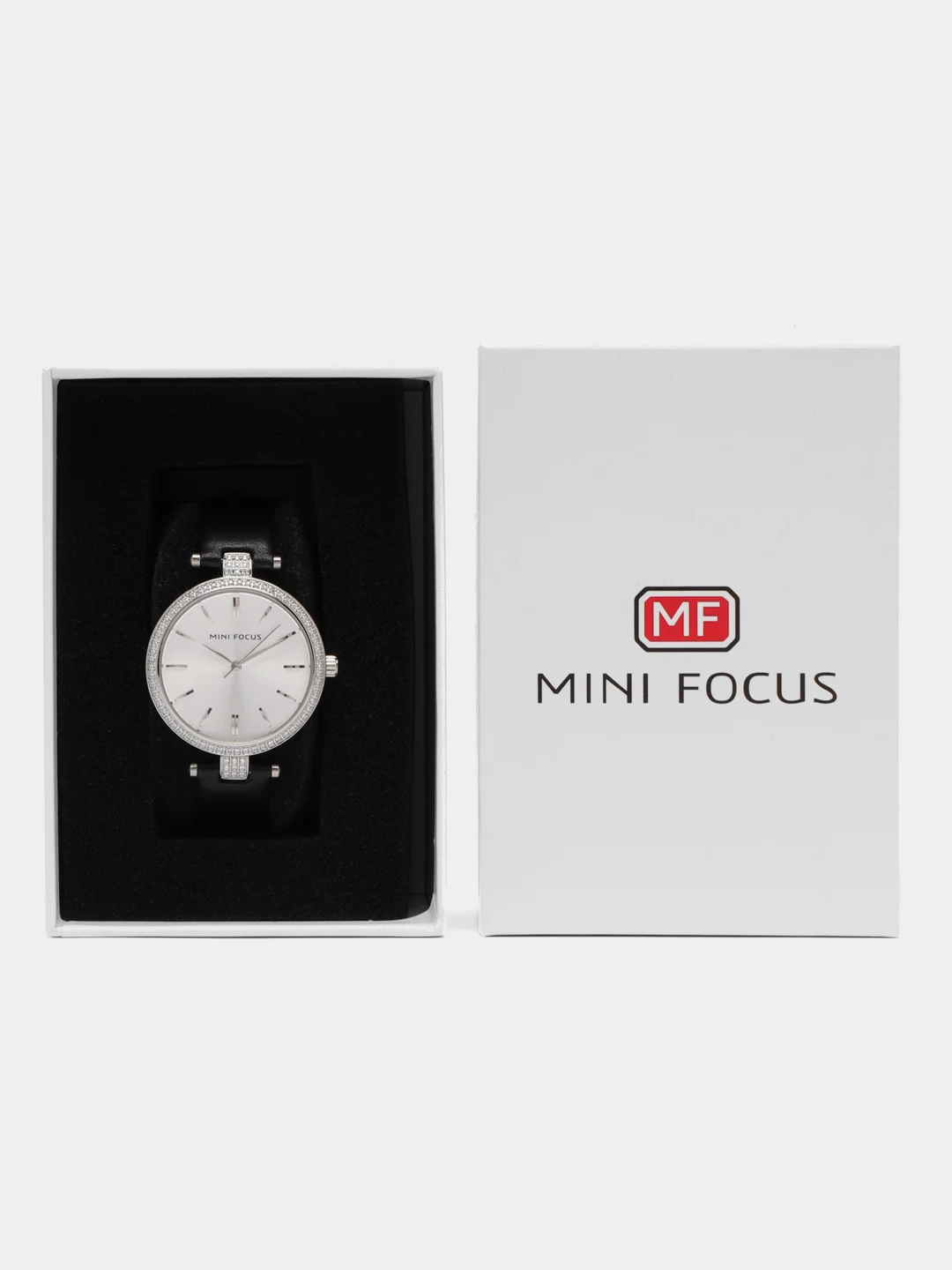 Черный женские наручные часы Mini Focus MF0039L, в подарочной упаковке