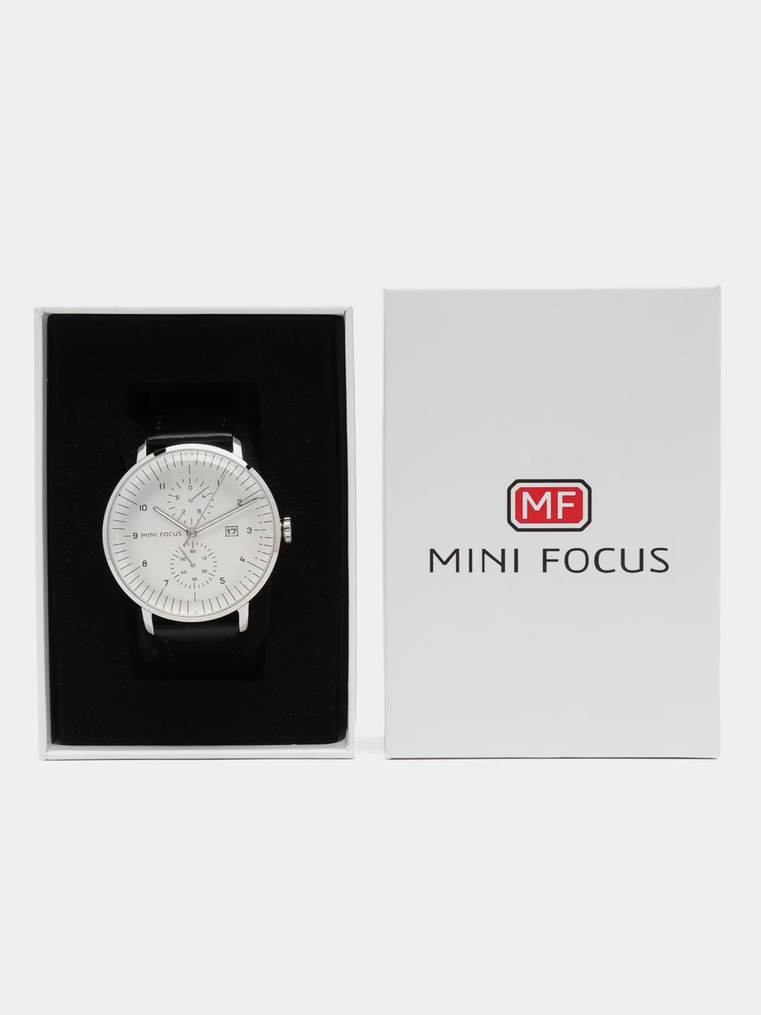 Белый мужские наручные часы Mini Focus MF0052G, с хронографом, в подарочной упаковке