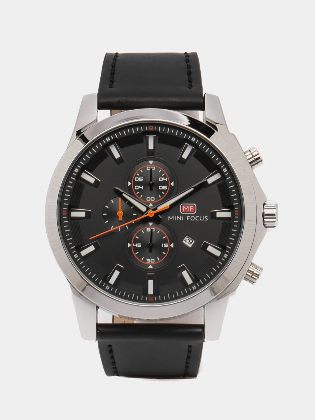 Серебряный мужские наручные часы Mini Focus MF0082G с хронографом, в подарочной упаковке