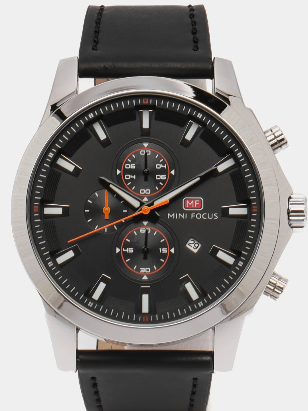 Серебряный мужские наручные часы Mini Focus MF0082G с хронографом, в подарочной упаковке