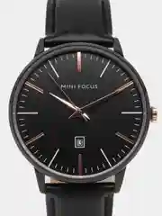 Черный мужские наручные часы Mini Focus MF0115G с календарём, в подарочной упаковке