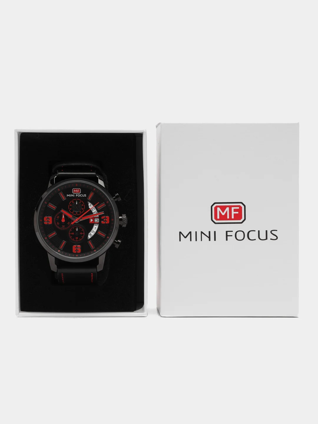 Красный мужские наручные часы Mini Focus MF0025G с хронографом, в подарочной упаковке
