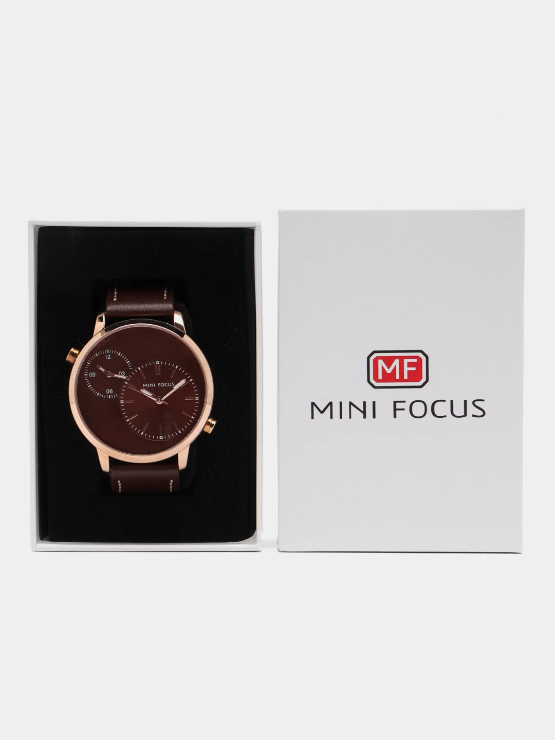 Коричневый мужские наручные часы Mini Focus MF0035G, в подарочной упаковке