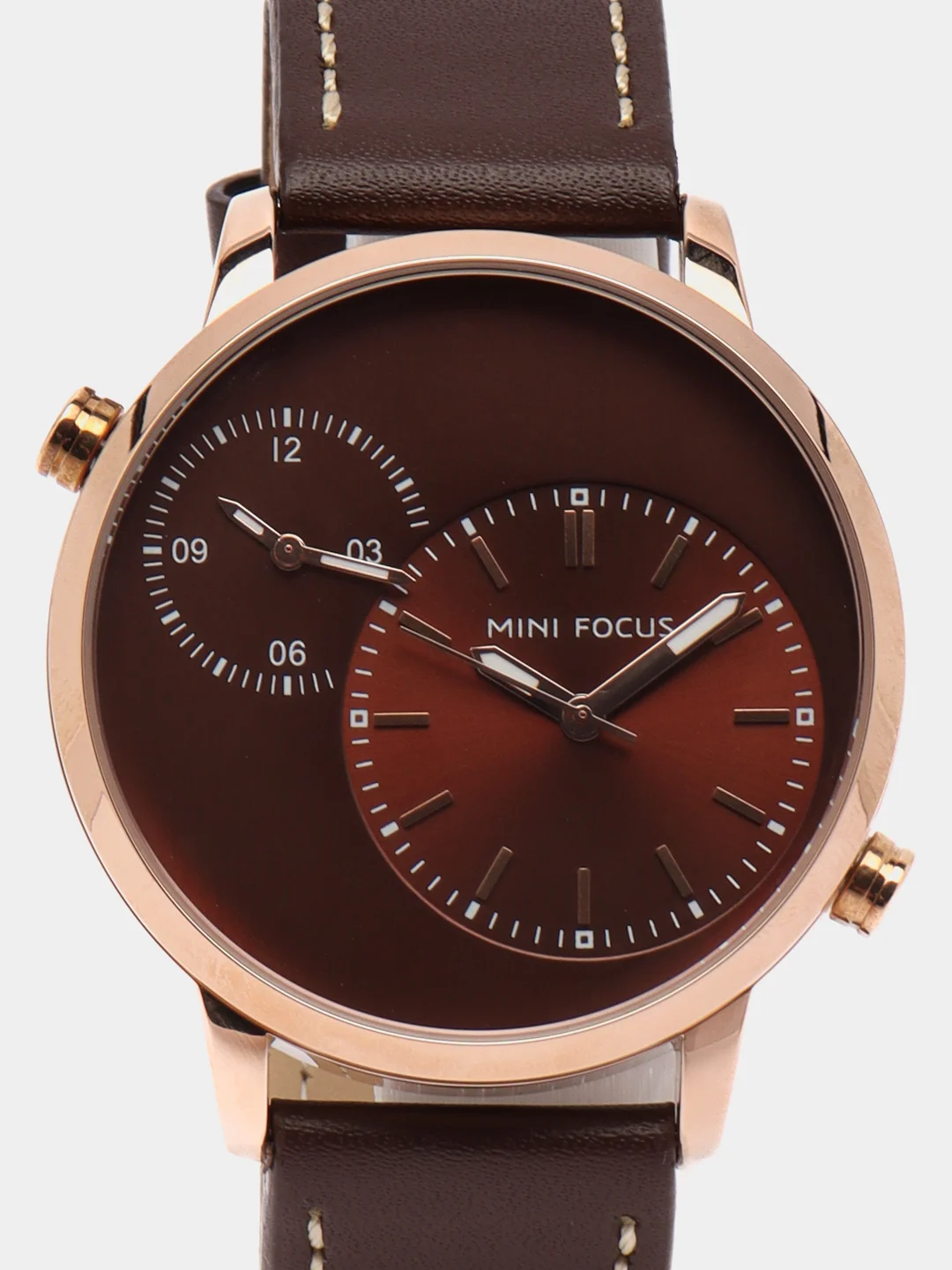 Коричневый мужские наручные часы Mini Focus MF0035G, в подарочной упаковке