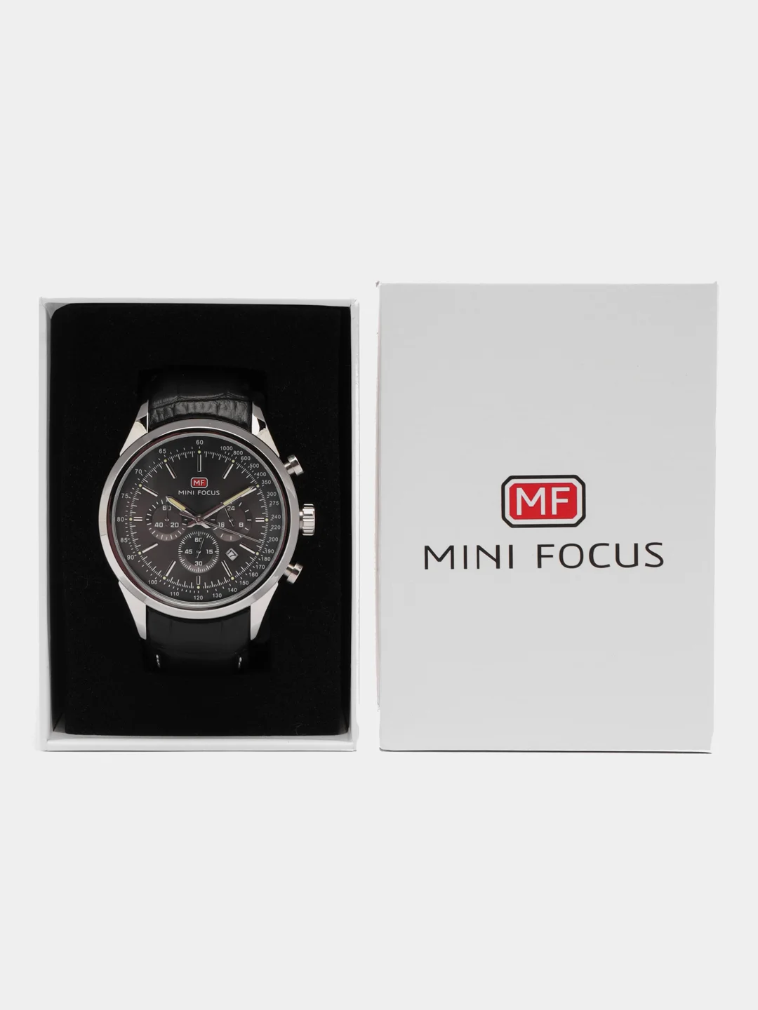 Угольный мужские наручные часы Mini Focus MF0116G, с хронографом, в подарочной упаковке