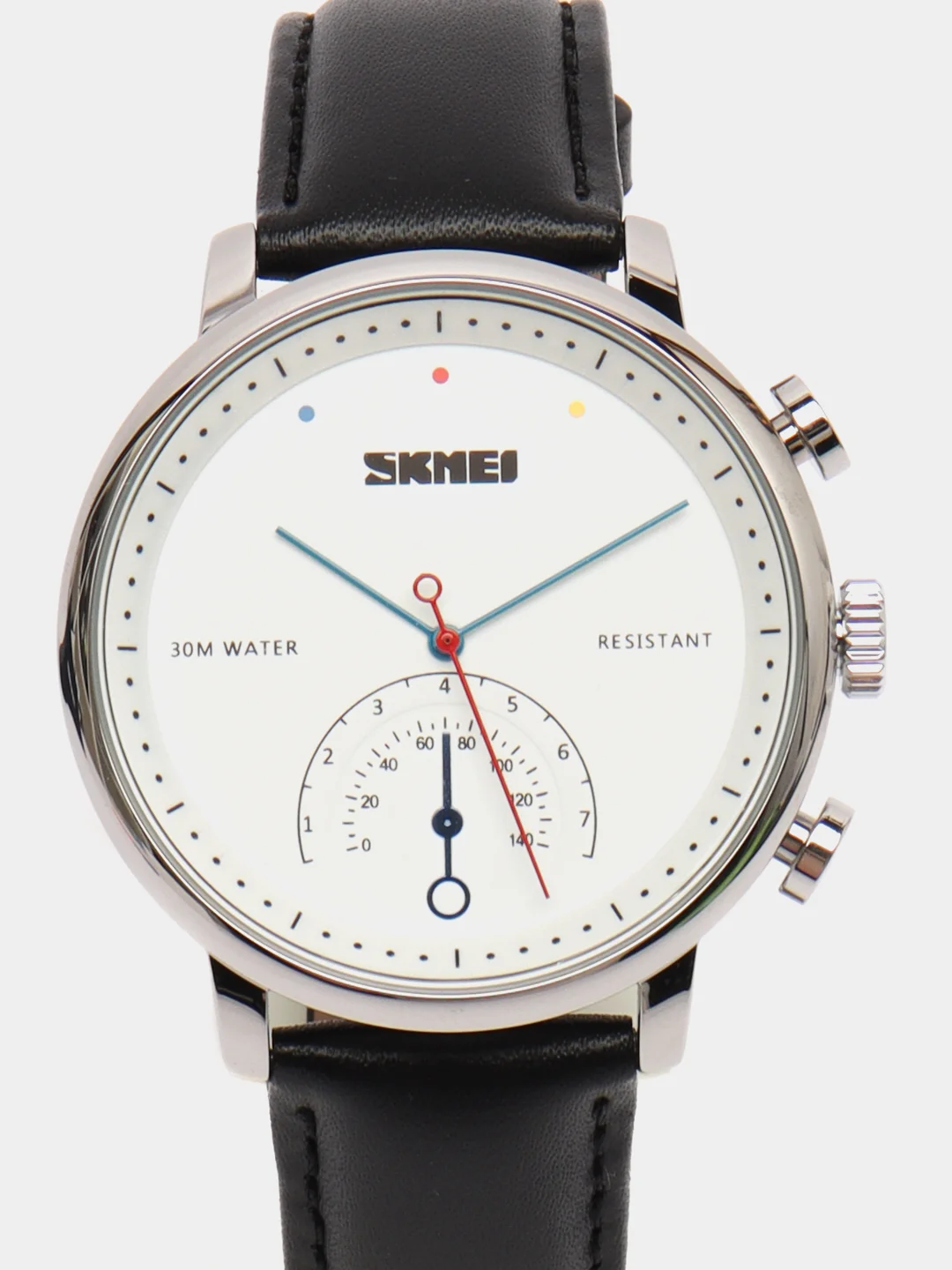 Серебряный мужские наручные часы Skmei 1399L в подарочной упаковке