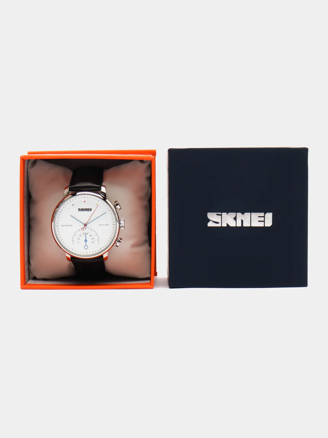 Серебряный мужские наручные часы Skmei 1399L в подарочной упаковке