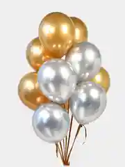 Белый воздушные шары, золотой и серебряный, хром, 31 см, 1 шт, 5 шт, 10 шт