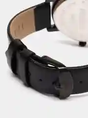 Черный мужские наручные часы Skmei 1398L с кожаным ремешком