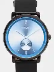Голубой мужские наручные часы Skmei 1398L с кожаным ремешком