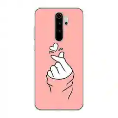 Пастельно-коралловый силиконовый чехол на Xiaomi Redmi Note 8 Pro / Сяоми Редми Нот 8 Про прозрачный с рисунком