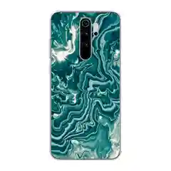 Тёмно-бирюзовый силиконовый чехол на Xiaomi Redmi Note 8 Pro / Сяоми Редми Нот 8 Про прозрачный с рисунком